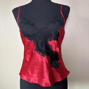 Vintage Victoria’s Secret Red Satin Lace Cami | Lingerie Top